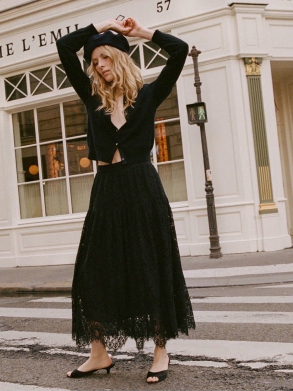 Doen Sebastiane Skirt in Black Lace